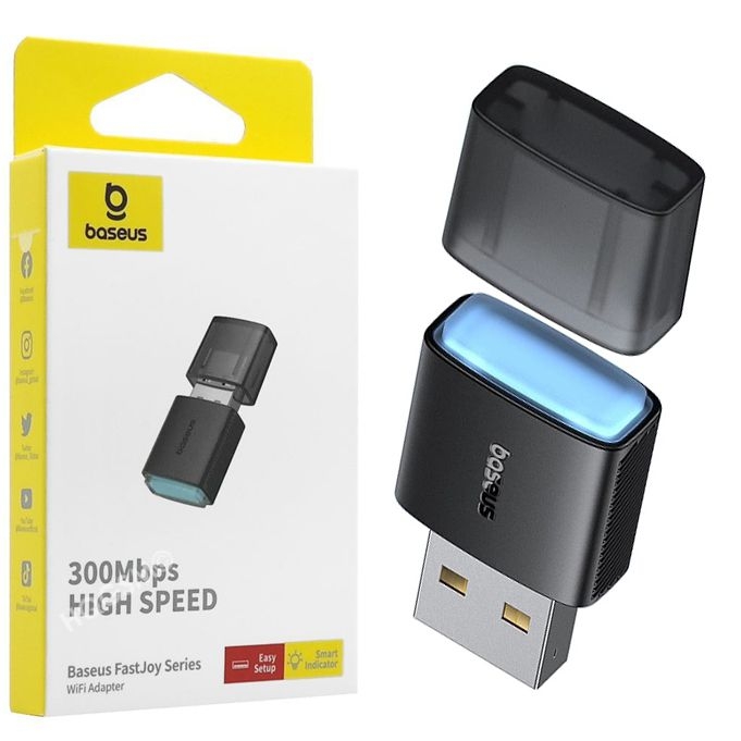 Baseus FastJoy | Karta Sieciowa USB 2.4GHz | 802.11 b/g/n | 300Mb/s + Hotspot