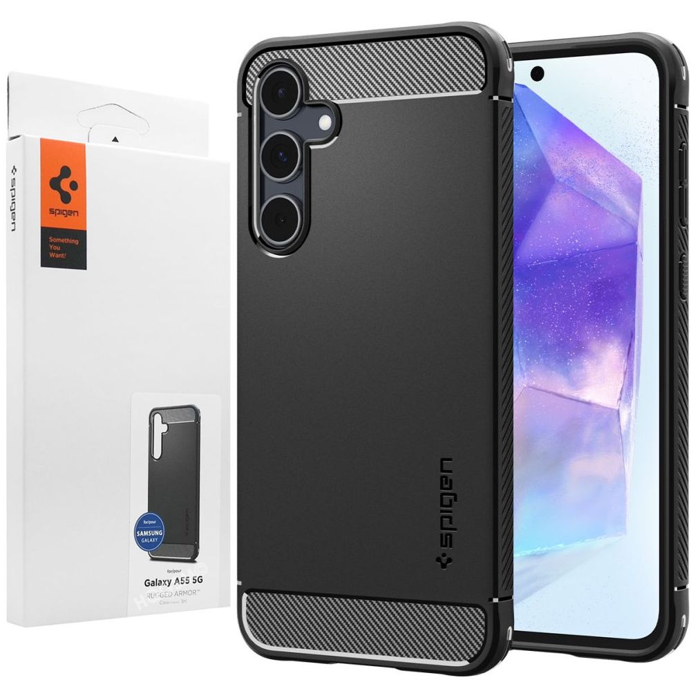 Etui SPIGEN Rugged Armor | Black do Samsung Galaxy A55 5G