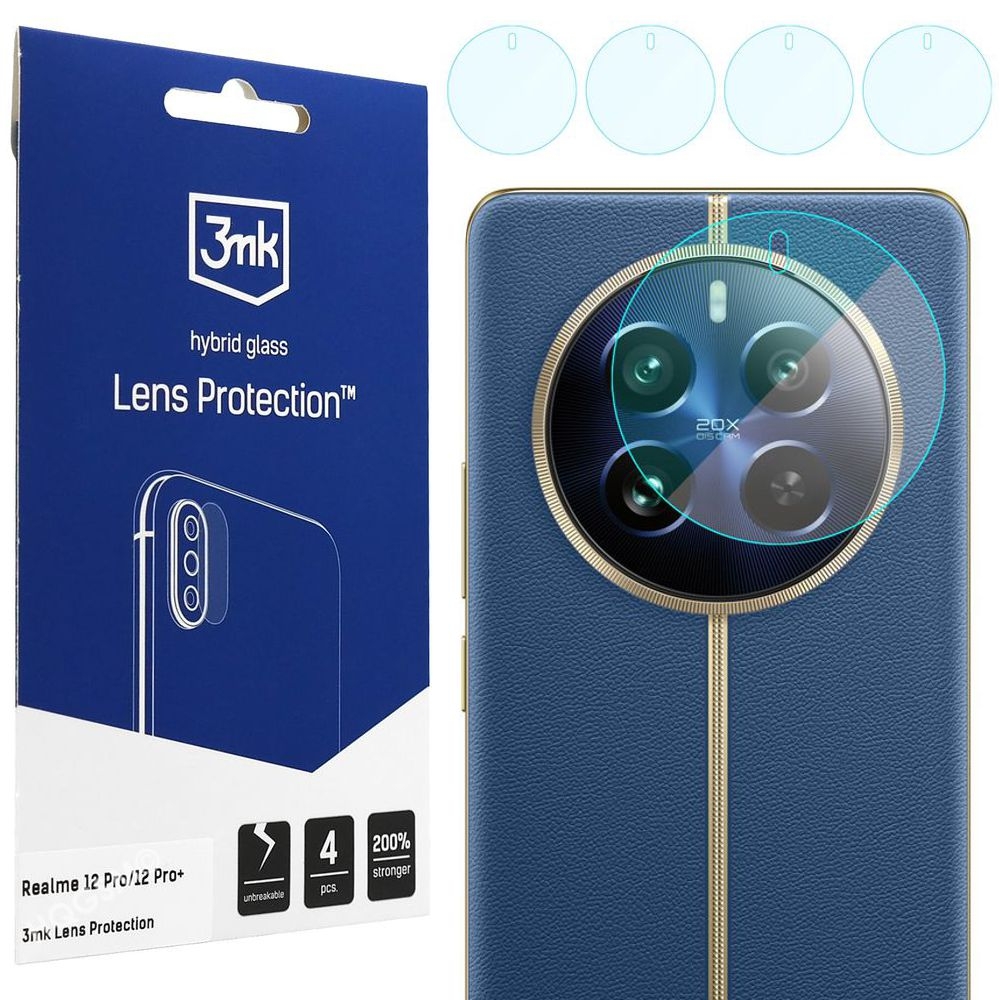 4x 3mk Lens Protection | Szkło Hybrydowe na Obiektyw Aparat do Realme 12 Pro / Pro+ Plus