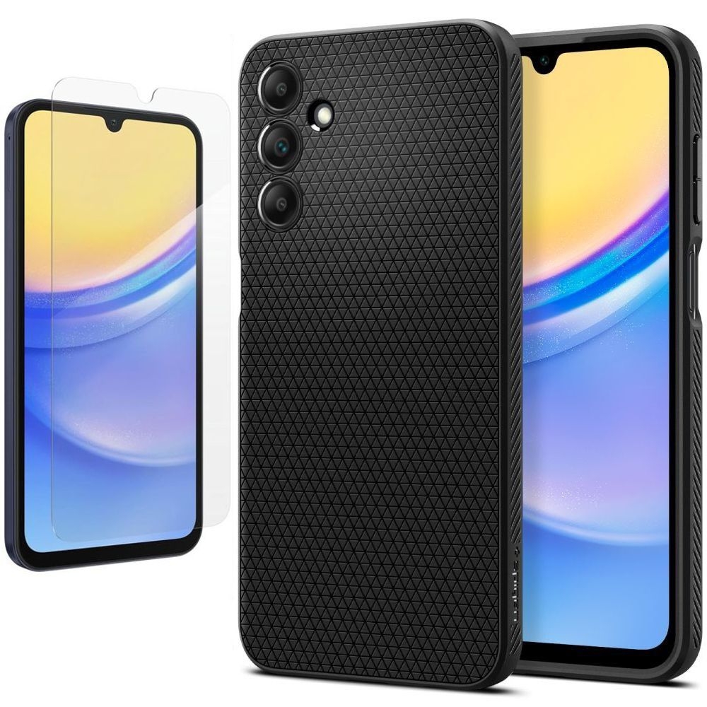Etui SPIGEN Liquid Air | Black + SZKŁO do Samsung Galaxy A15 / 5G