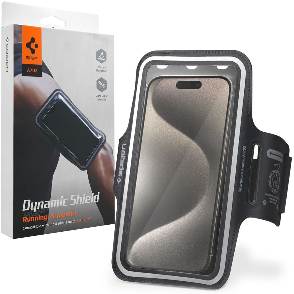 Spigen Sport Running Armband A703 | Sportowe Etui na Ramię | 6.9&#8243; | Black