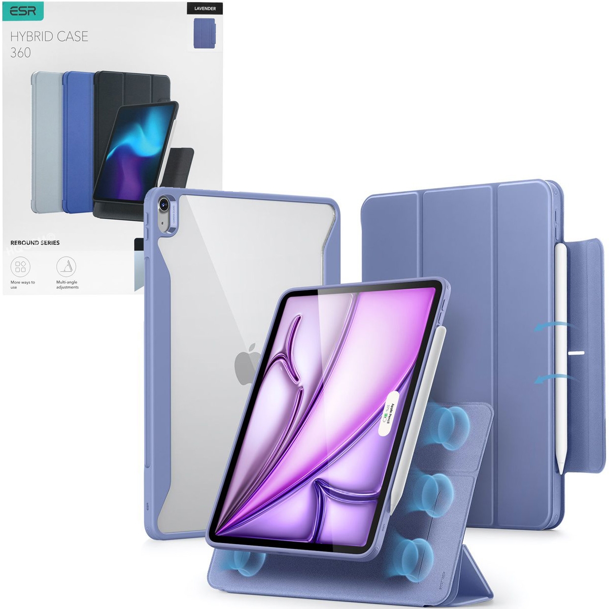 Hybrydowe Etui ESR Magnetic Case do Apple iPad Air 13 M2 2024 6gen