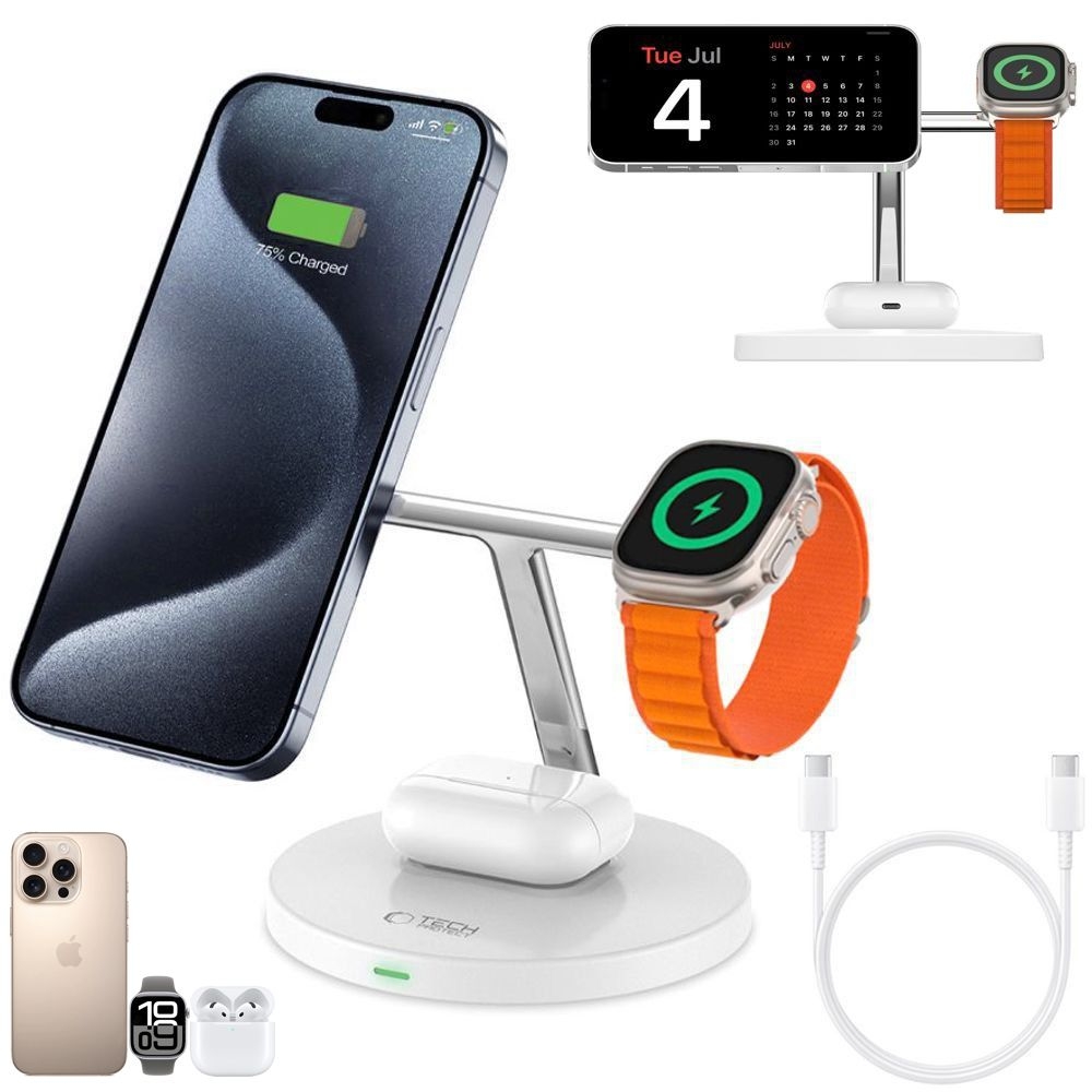 Stacja 3w1 Smart MagSafe | Bezprzewodowa Ładowarka Indukcyjna Qi Stojak | 15W