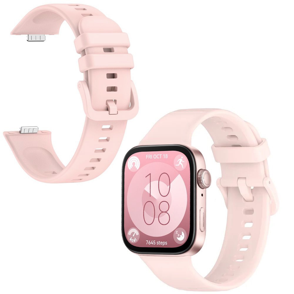 Pasek Silikonowy EASY Click | Pudrowy Różowy do Huawei Watch Fit 3
