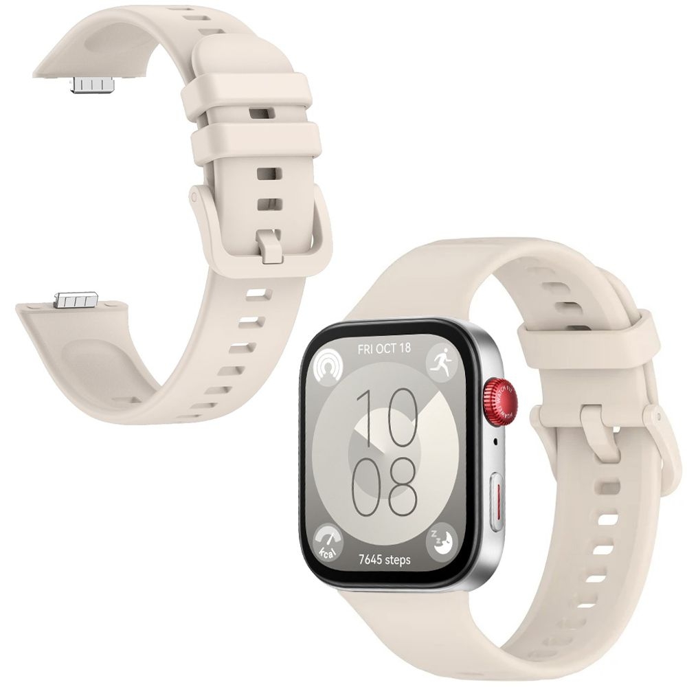 Pasek Silikonowy EASY Click | Kremowy do Huawei Watch Fit 3