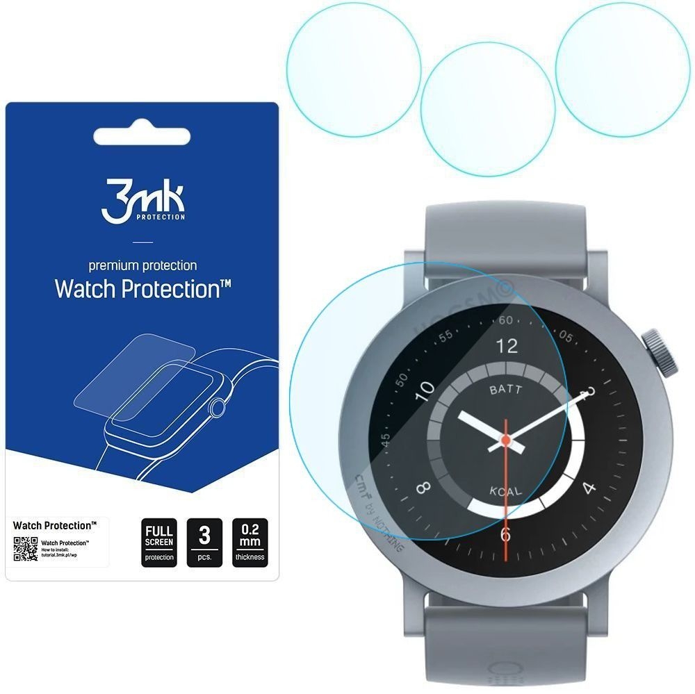 3x Szkło Hybrydowe 3mk Watch Protection do CMF by Nothing Watch Pro 2