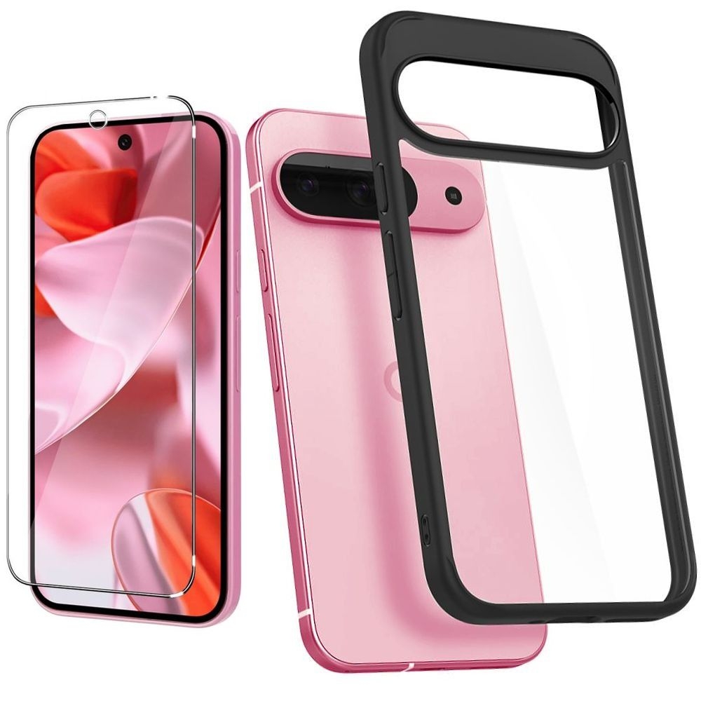 Etui SPIGEN Ultra Hybrid | Matte Black + SZKŁO do Google Pixel 9 / 9 Pro