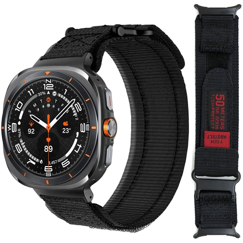 Pasek Rugged Strap Nylon | Czarny do Samsung Galaxy Watch Ultra2 / Ultra 2025 / Ultra