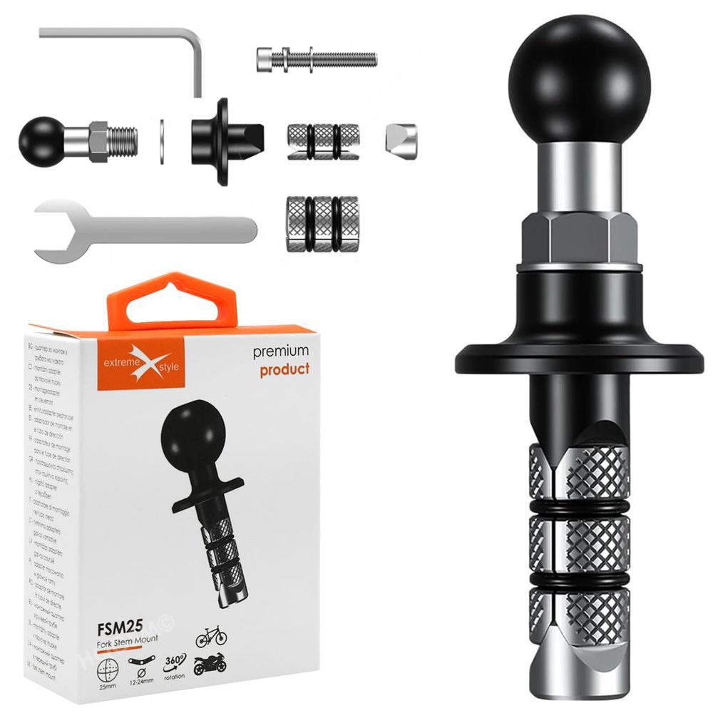 FSM25 | Adapter Mocowania w Główce Ramy | Uchwyt Motocyklowy Kulka 25mm