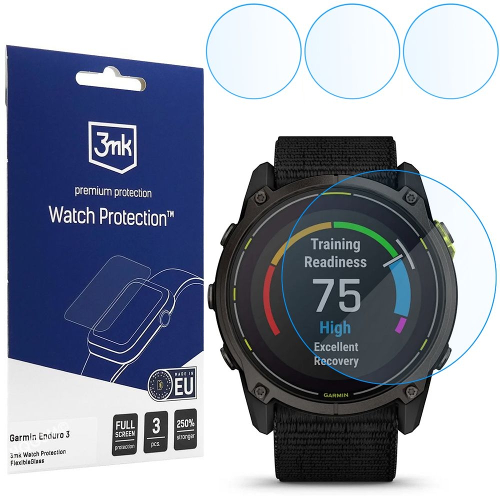 3x Szkło Hybrydowe 3mk Watch Protection do Garmin Enduro 3