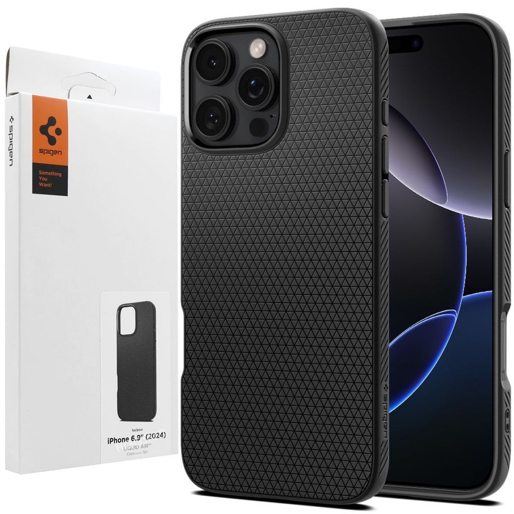 Etui SPIGEN Liquid Air | Black do Apple iPhone 16 Pro Max