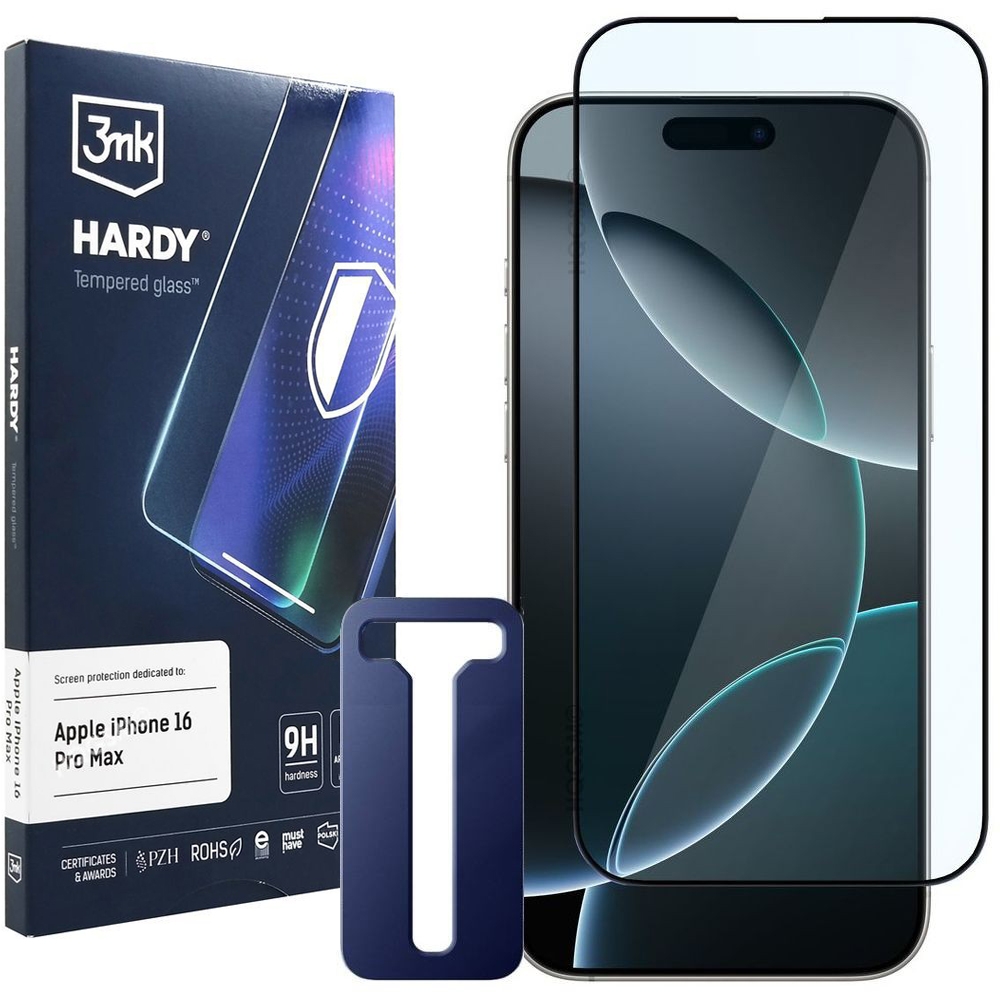 3mk HARDY Glass | Szkło Hartowane PREMIUM 9H do Apple iPhone 16 Pro Max