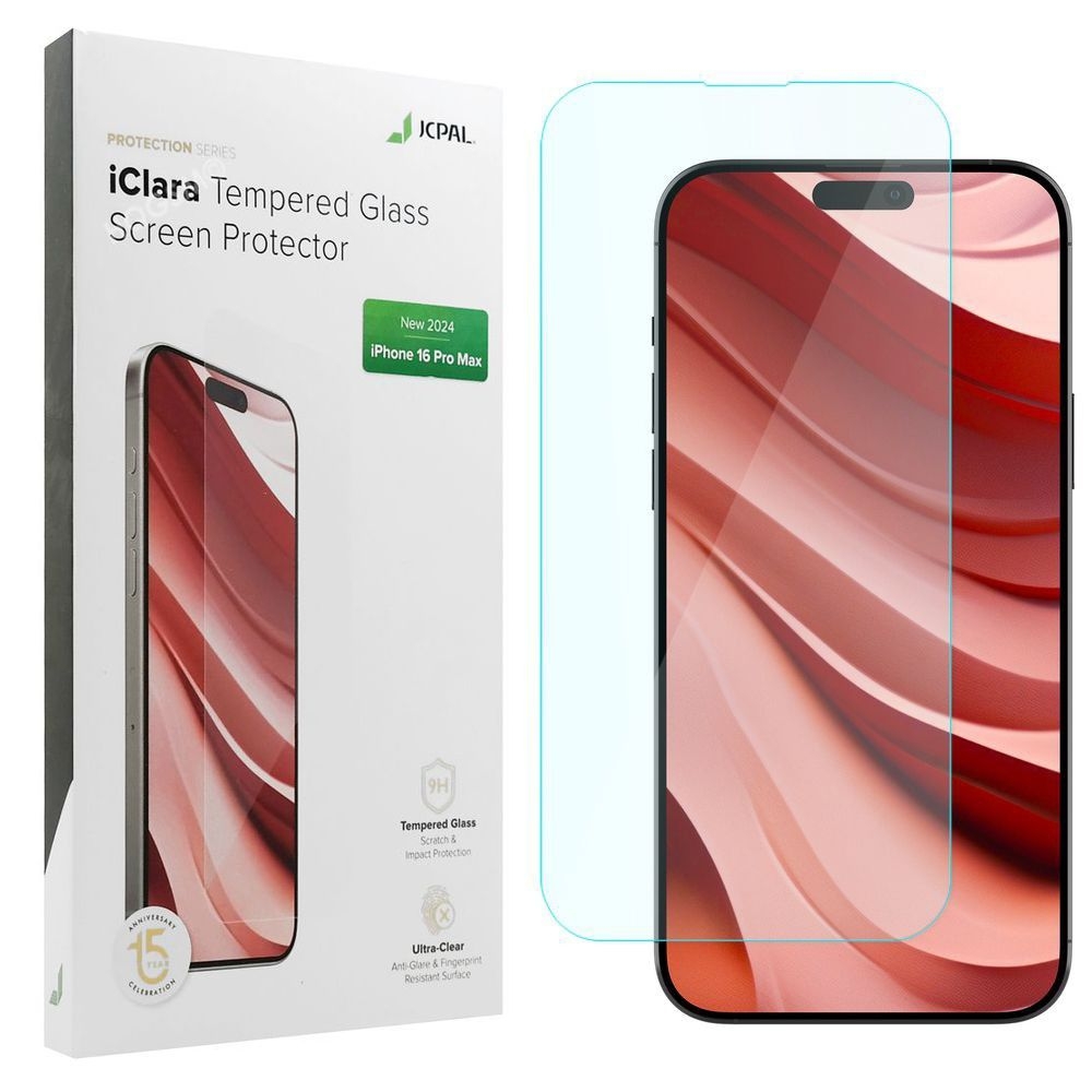 Szkło Hartowane JCPAL iClara | 9H 2.5D | 0.26mm do Apple iPhone 17 Pro Max / 16 Pro Max