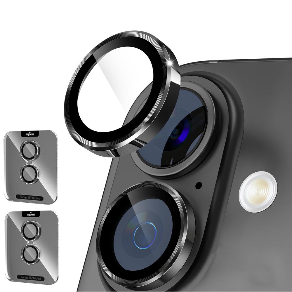 2x CamRing | Osobne Szkła na Aparat + Ramka Montażowa do Apple iPhone 16 / Plus