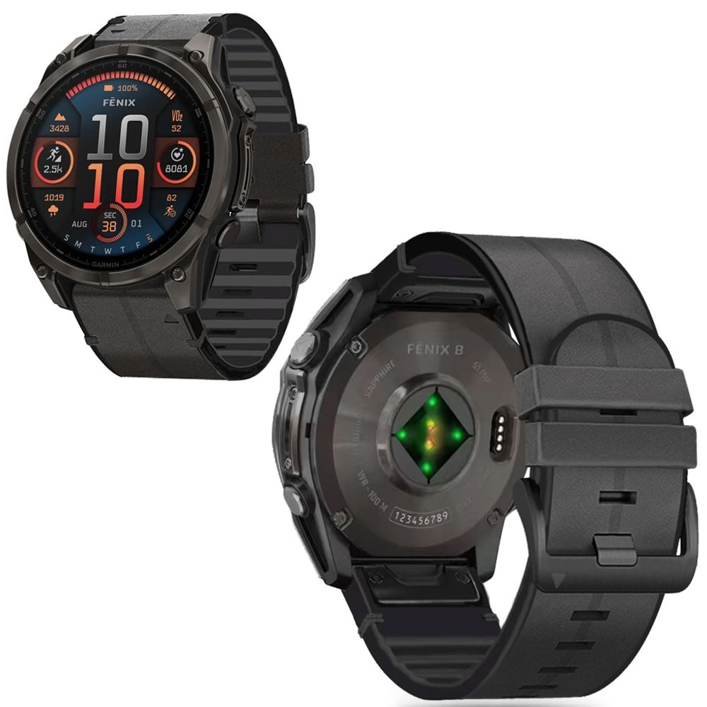 Skórzany Pasek Leather Silicone do Garmin Fenix 8 51mm /7X/6X/5X/Pro