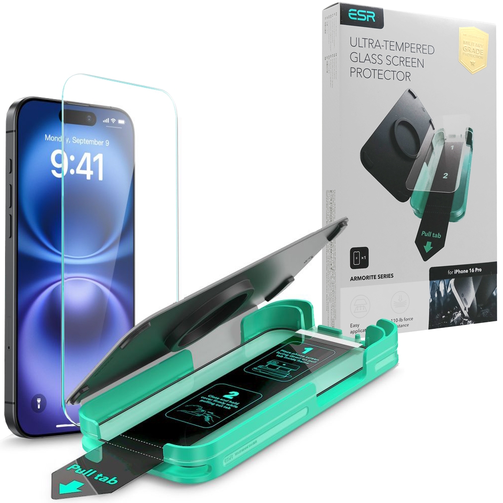 ESR ARMORITE Szkło Hartowane + Ramka Instalacyjna do Apple iPhone 16 Pro |