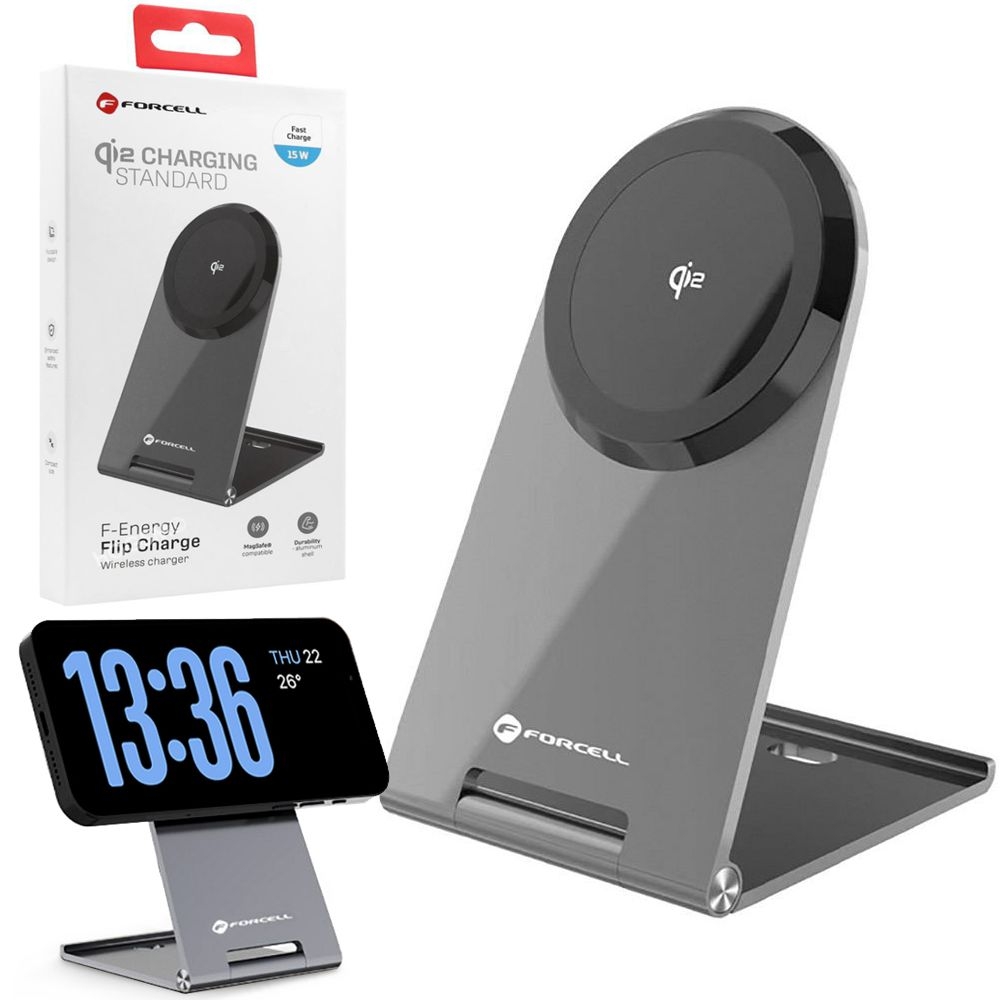 Forcell | Składana Aluminiowa Stacja z MagSafe Qi2 15W do Apple iPhone