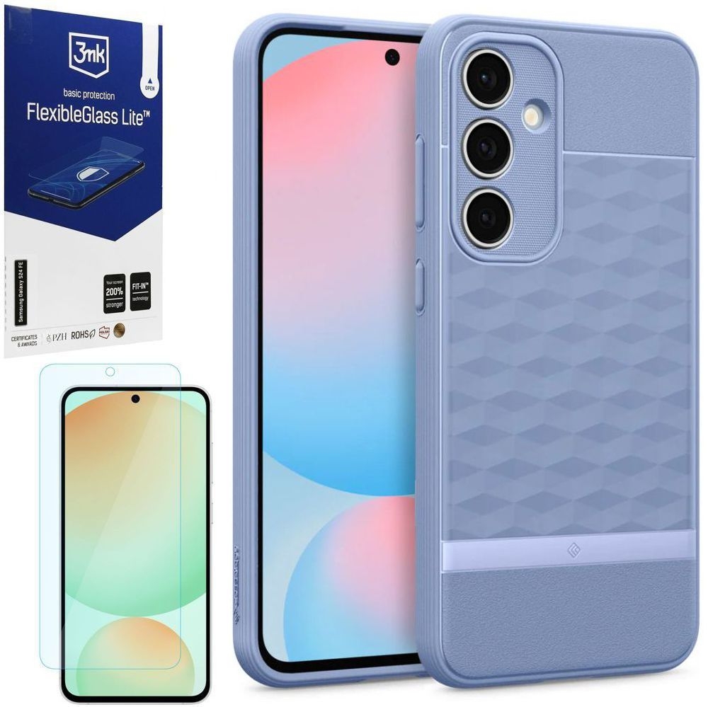 Etui SPIGEN Caseology Parallax | Purple-ish + SZKŁO 3mk Lite do Samsung Galaxy S24 FE