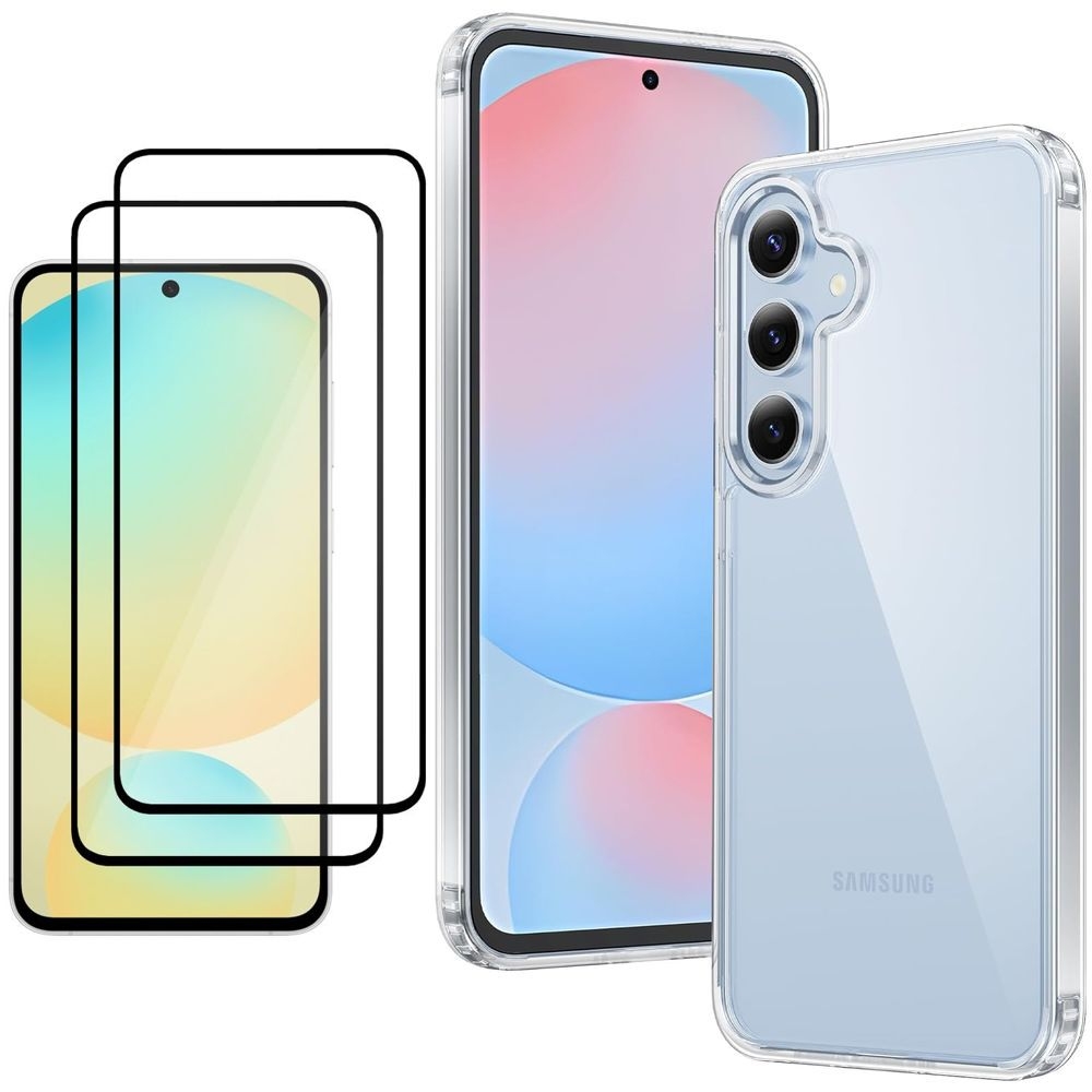 Etui Clear Hybrid Case | Clear + 2x SZKŁO 5D do Samsung Galaxy S24 FE
