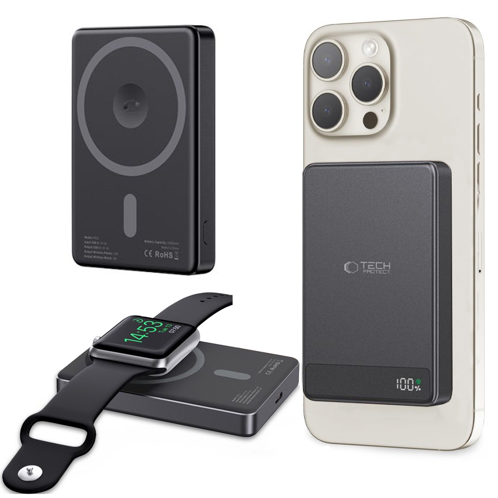 TP | Powerbank Ładowarka z MagSafe USB-C 5000mAh | Czarny do Apple iPhone Watch