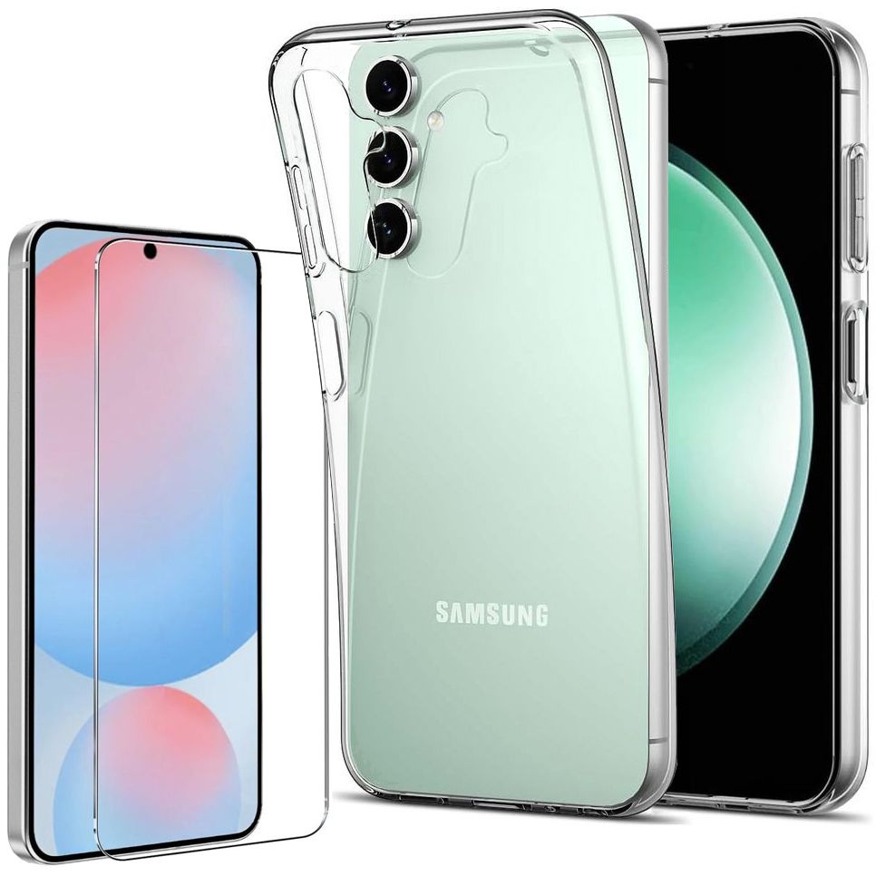 Cienkie Etui Feather Case | Bezbarwne | Clear + SZKŁO do Samsung Galaxy S24 FE