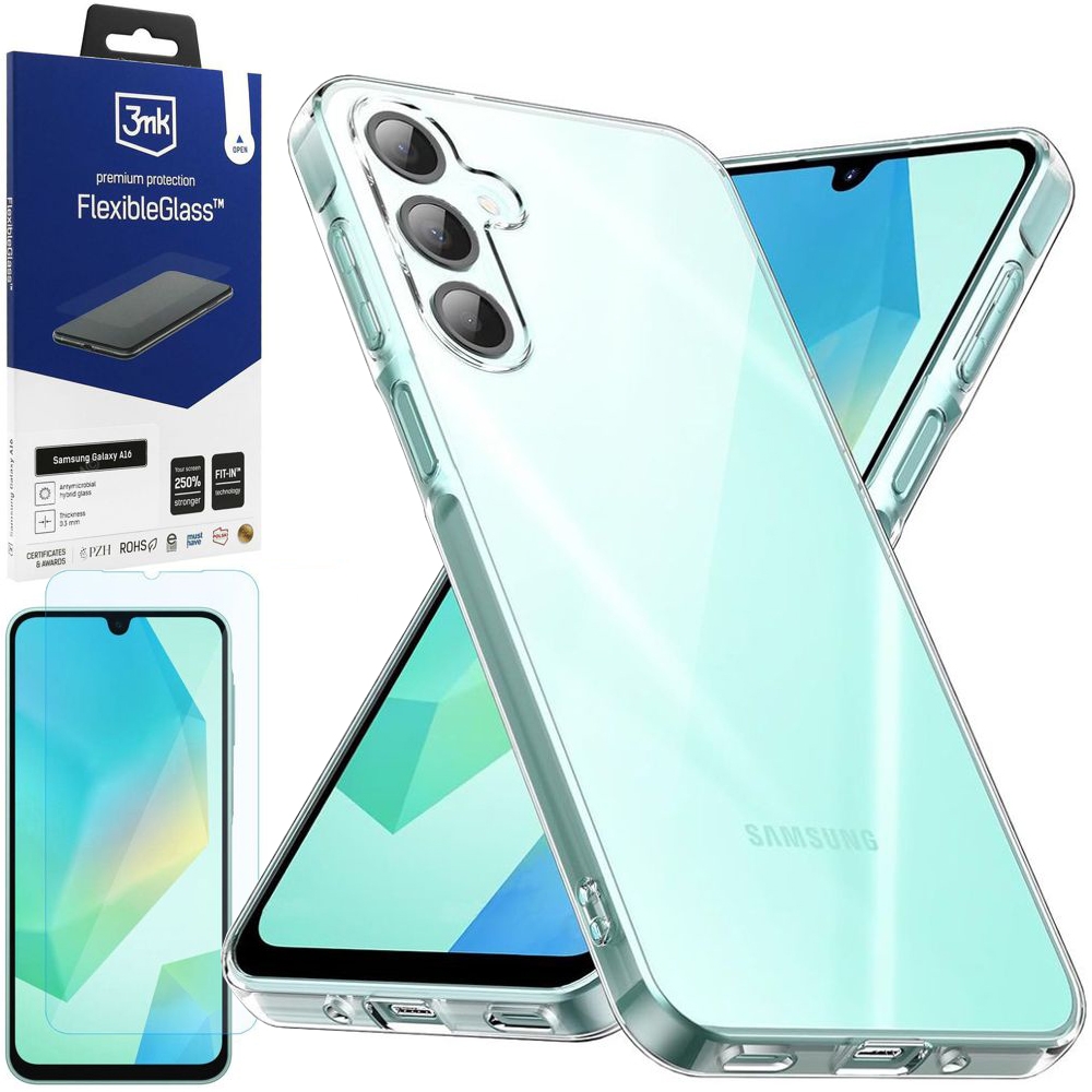 Etui 3mk Clear Case | Bezbarwne + SZKŁO 3mk FG do Samsung Galaxy A16 / 5G