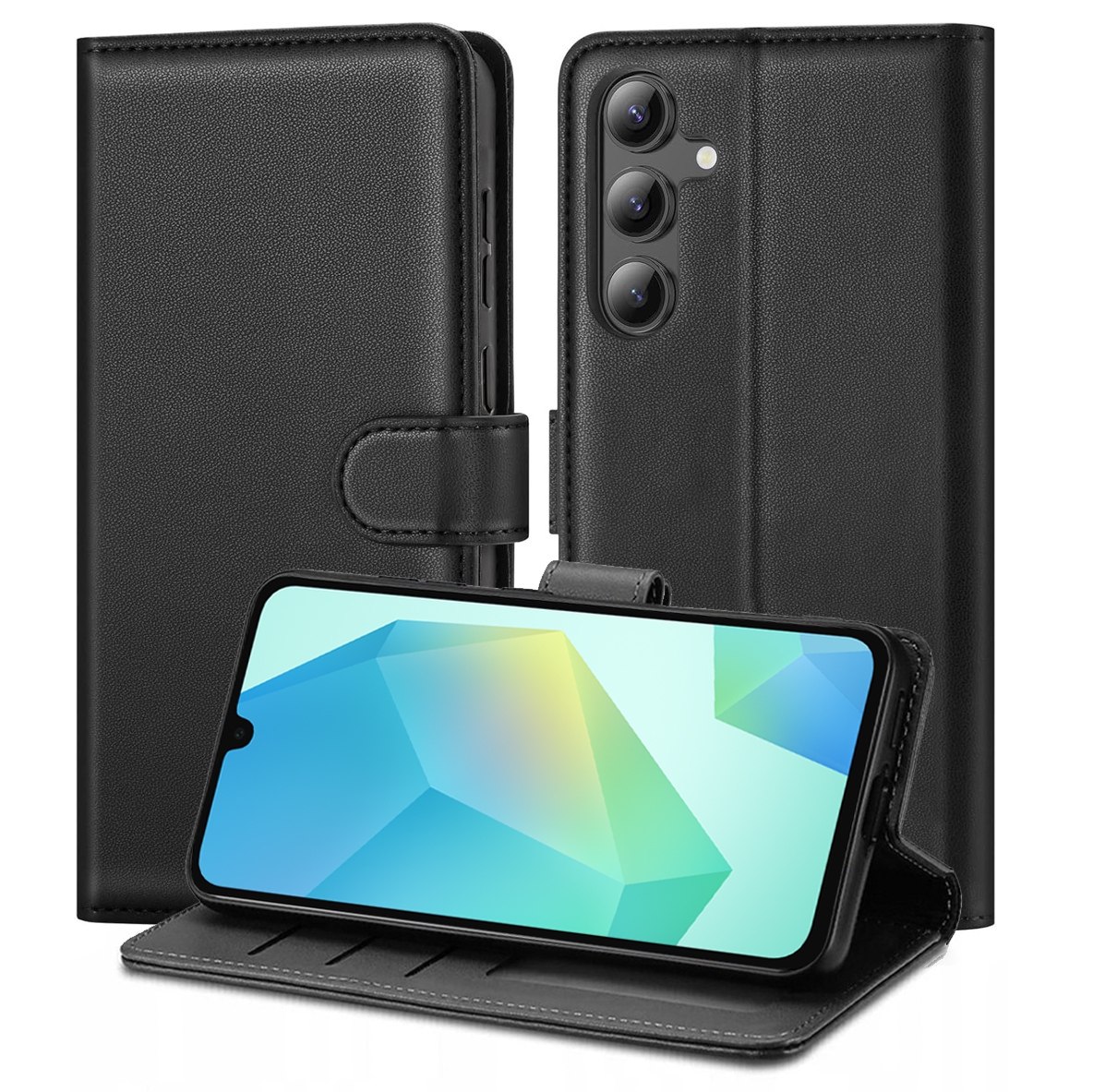 Etui z Klapką Wallet Case | Czarne do Samsung Galaxy A16 / 5G
