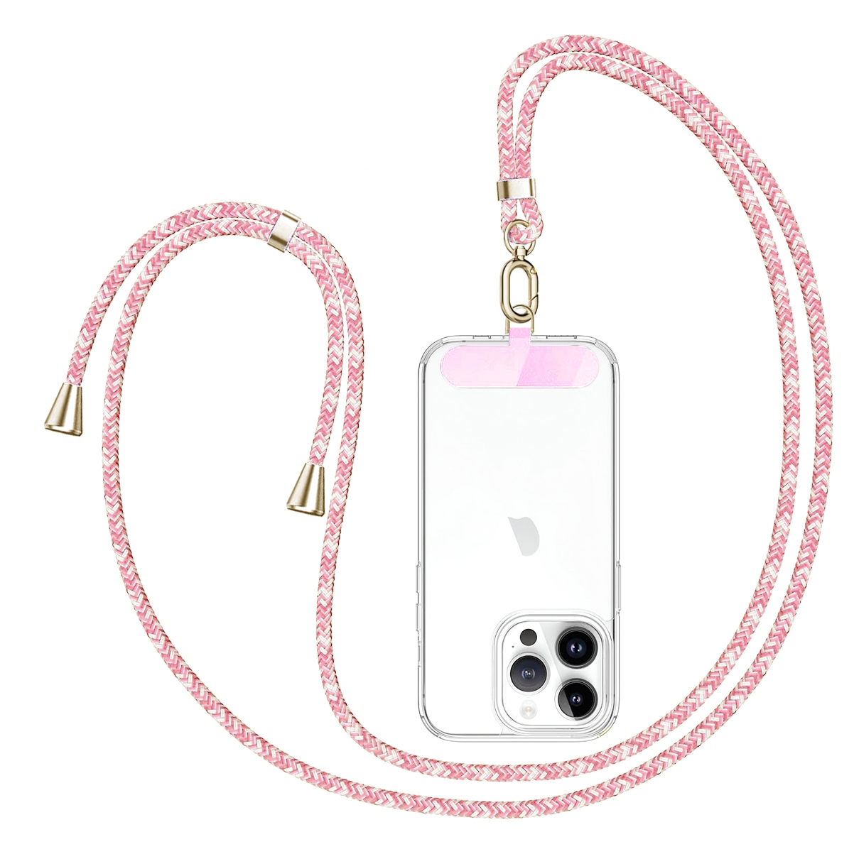 Zawieszka SWING 8mm | Regulowana Smyczka Sznurek na Szyję Ramię do Telefonu pod Etui | Różowa