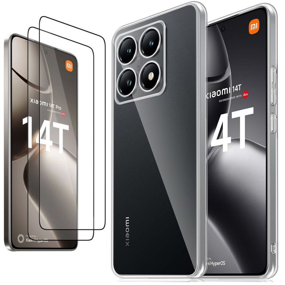 Cienkie Mocne Etui Air Case PRO 2mm | Bezbarwne + 2x SZKŁO 5D do Xiaomi 14T