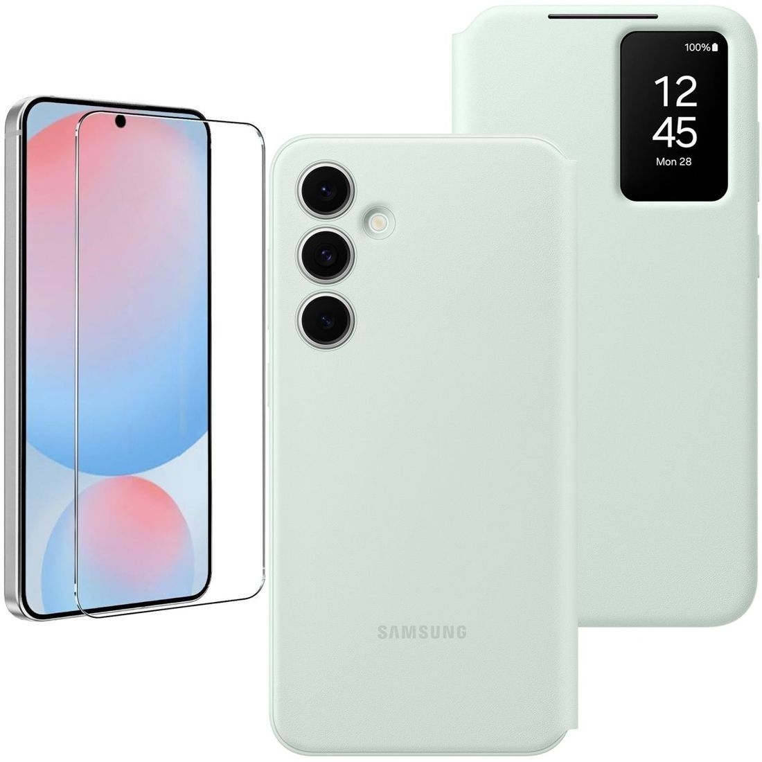 Oryginalne Etui Smart View Wallet Case | Miętowe + SZKŁO do Samsung Galaxy S24 FE