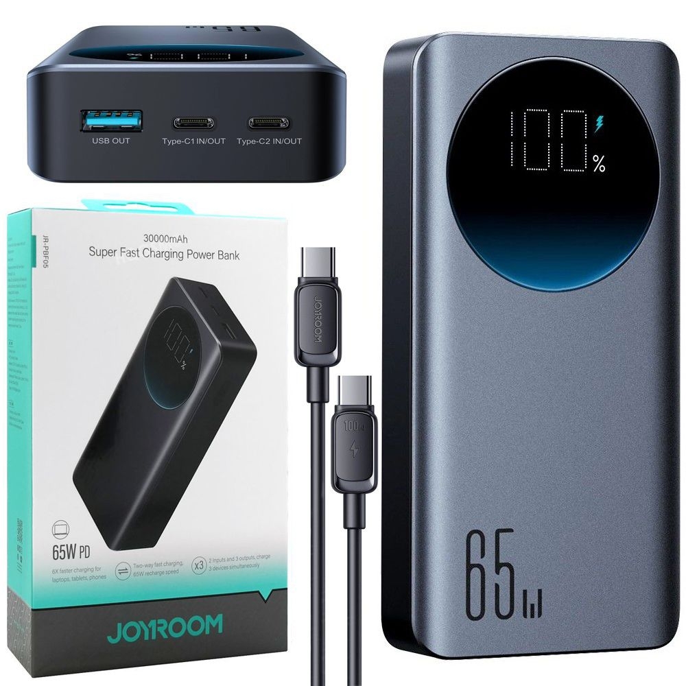 Joyroom | Powerbank Super Fast Charging 65W z Wyświetlaczem | 2x USB-C USB-A | 30000mAh
