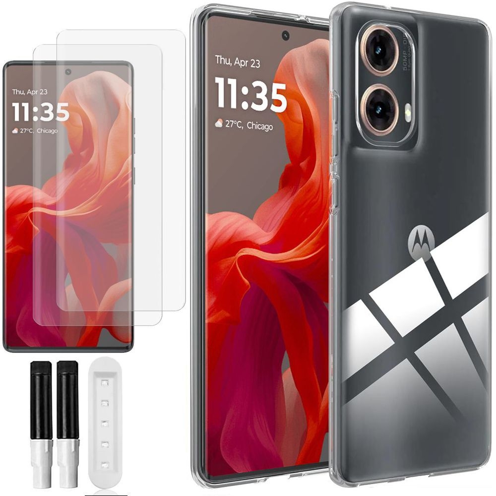TP | Cienkie Etui Clear Case | Bezbarwne + 2x SZKŁO UV do Motorola MOTO G85 5G