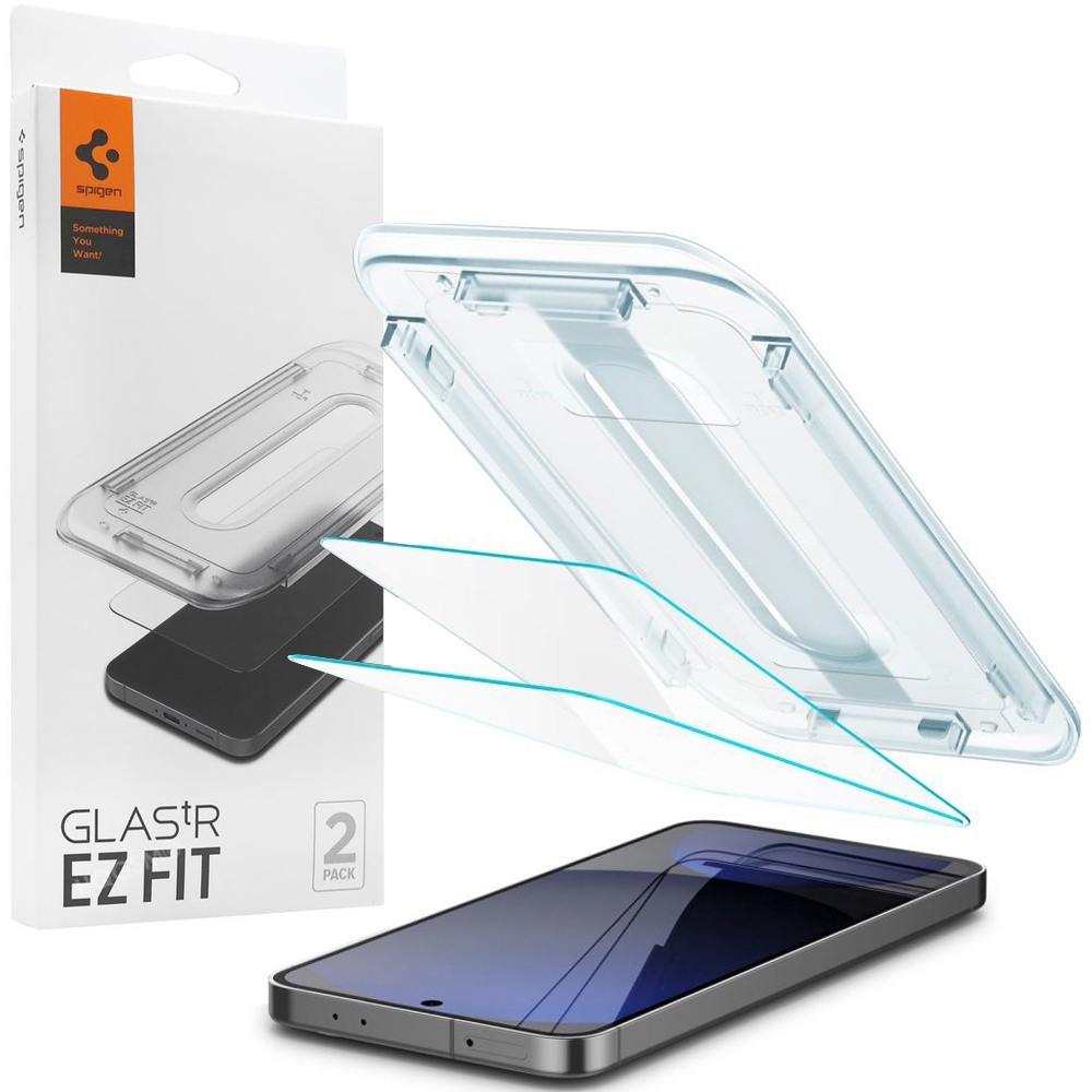 2x Szkło Hartowane SPIGEN GLAS.tR EZ FIT + Ramka Instalacyjna do Samsung Galaxy S24 FE