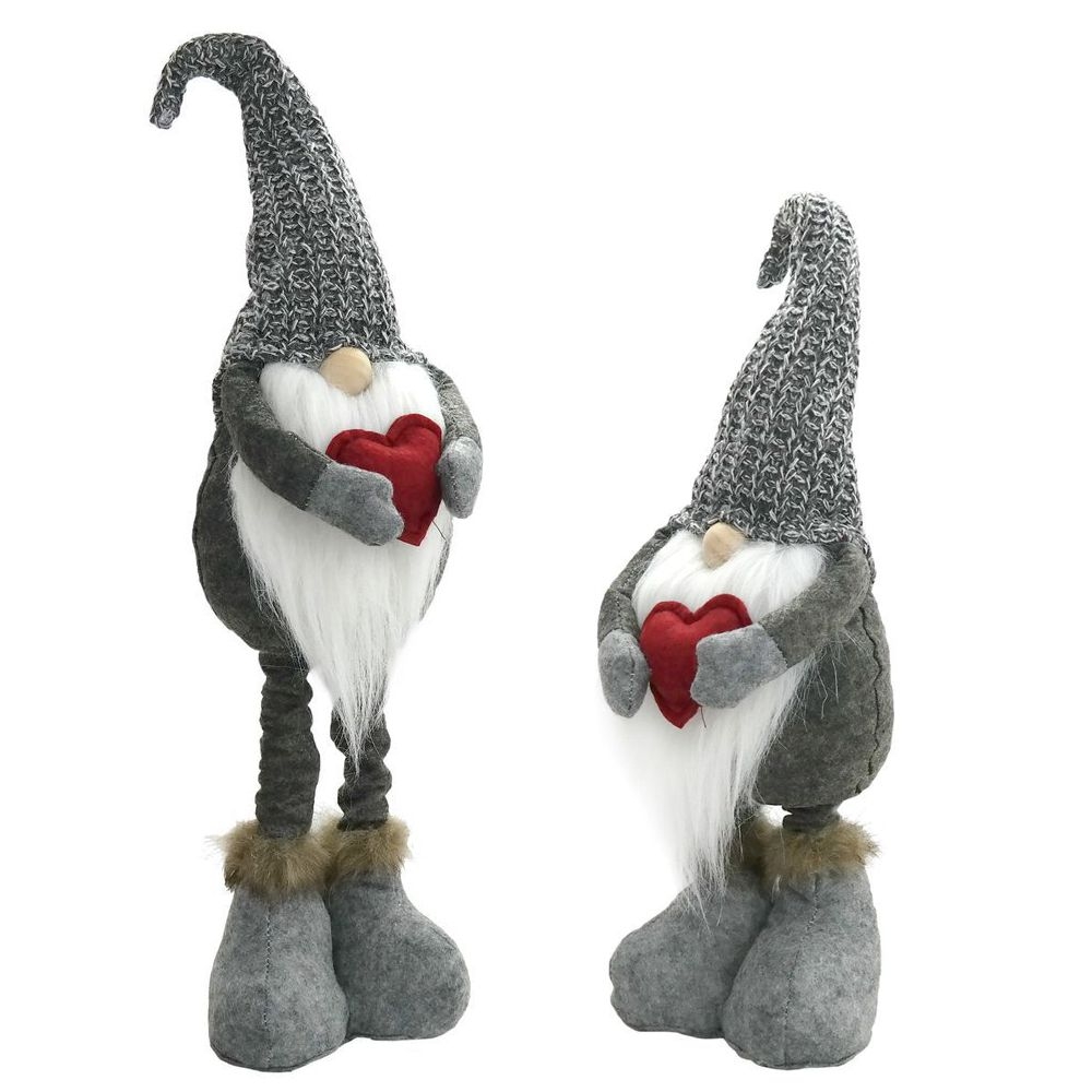 Skrzat Świąteczny Krasnal | Regulowany na Teleskopowych Nogach | 42-52cm | Szary