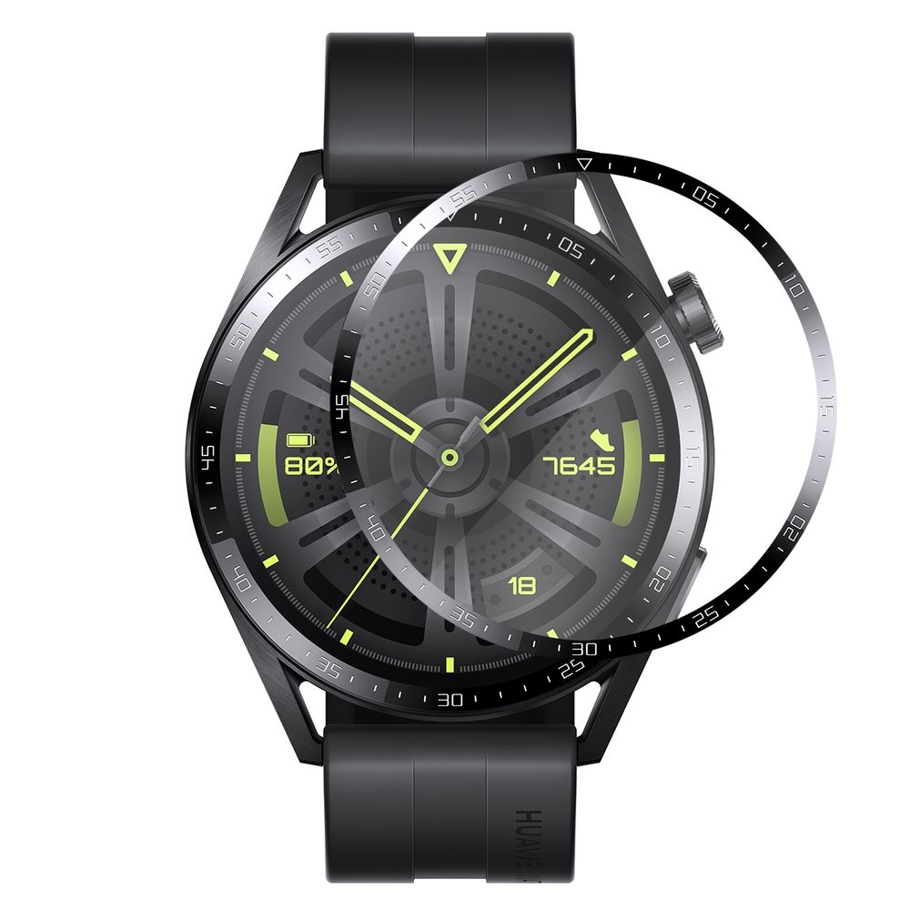 Szkło Hybrydowe | FULL COVER | Czarne do Huawei Watch GT3 46mm