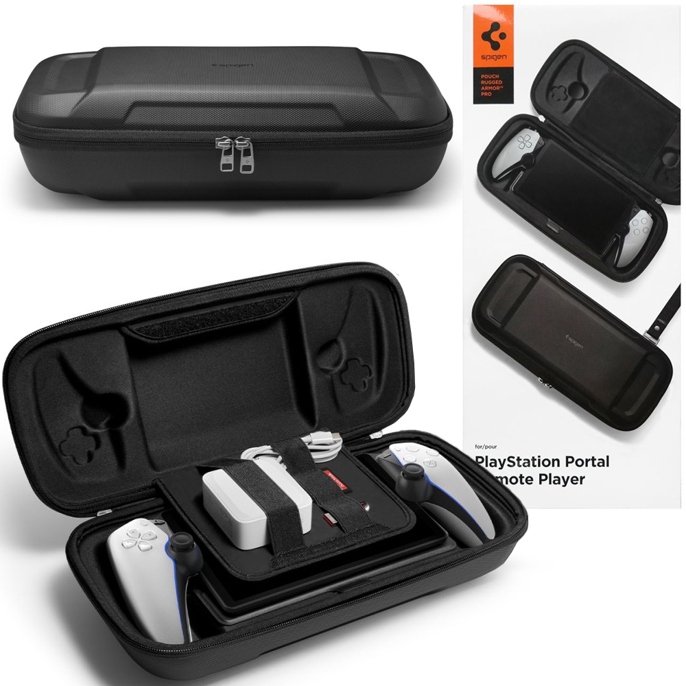 SPIGEN Pouch Rugged Armor Pro | Sztywne Etui na Konsolę i Akcesoria do PlayStation Portal