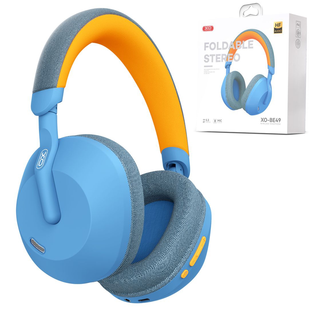 XO | Nauszne Bezprzewodowe Słuchawki Bluetooth 5.3 z Mikrofonem | Niebieskie