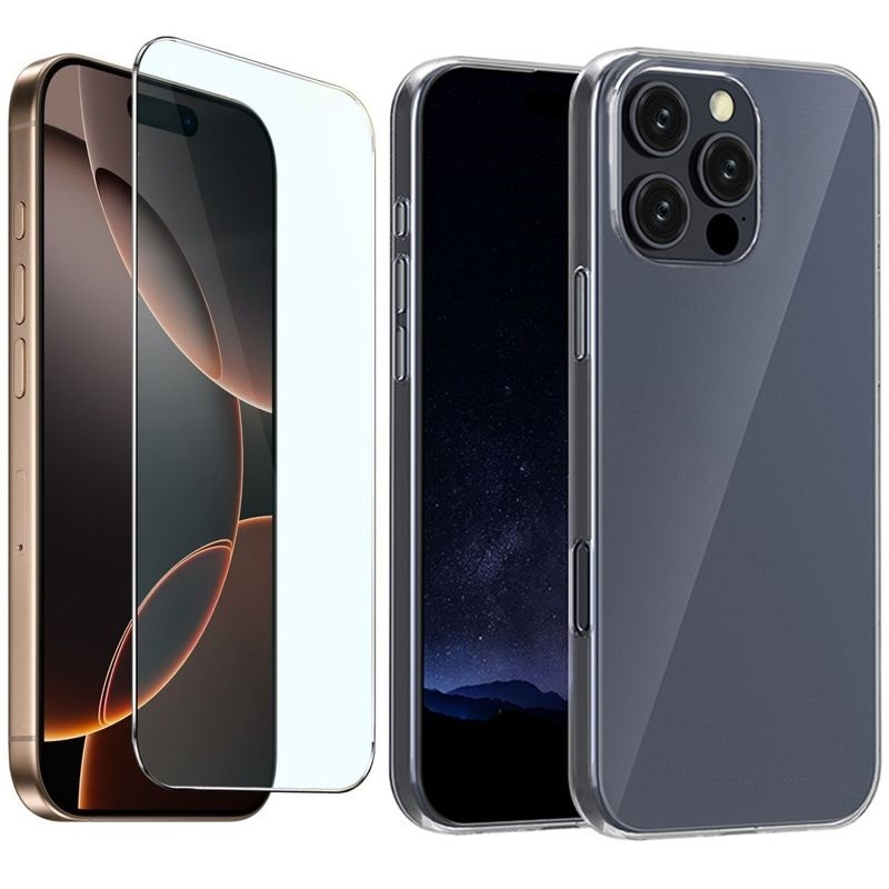 Cienkie Etui Feather Case | Bezbarwne | Clear + SZKŁO do Apple iPhone 16 Pro Max