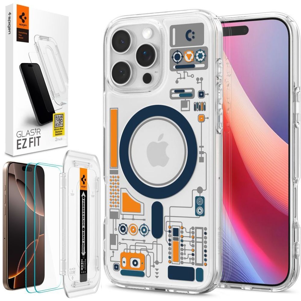 Etui SPIGEN Ultra Hybrid z MagSafe ANALOGUE | White + 2x SZKŁO Spigen do Apple iPhone 16 Pro Max