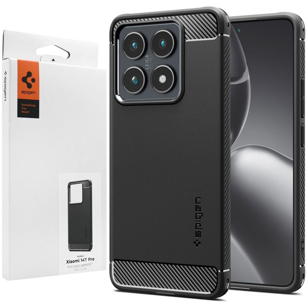 Etui SPIGEN Rugged Armor | Black do Xiaomi 14T Pro