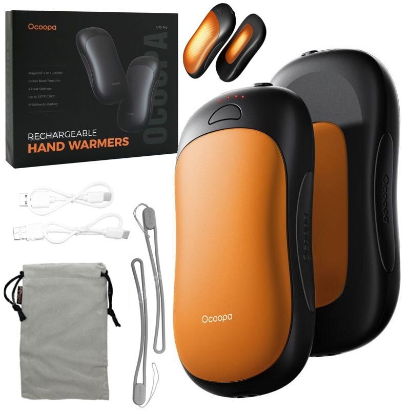 Ocoopa UT3 Pro | Elektryczny Ogrzewacz do Rąk z Powerbankiem | 10000mAh | Orange Black