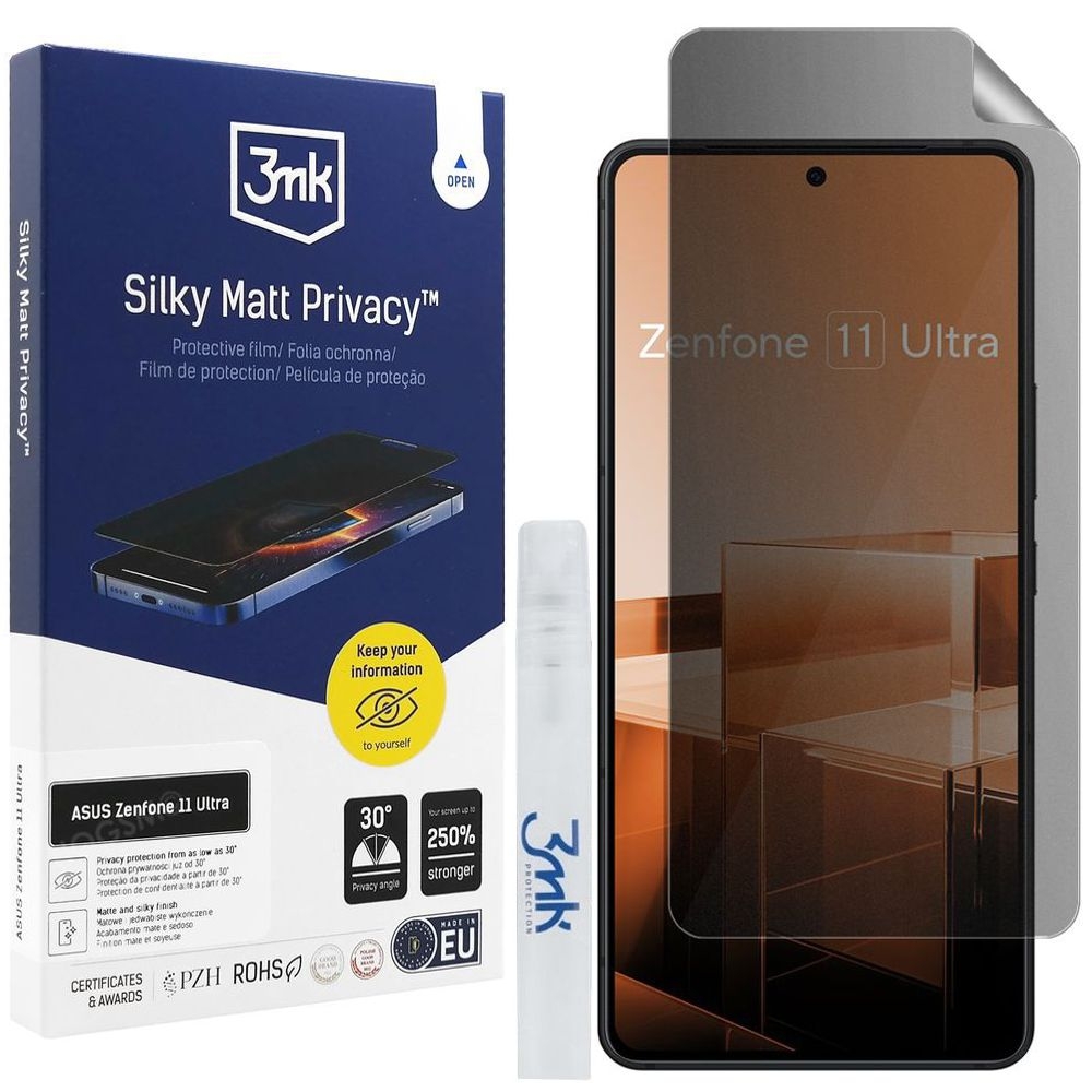 3mk Silky Matt Privacy | Matowa Folia Ochronna Prywatyzująca do Asus Zenfone 11 Ultra