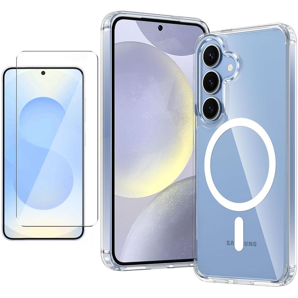 Etui Hybrydowe Clear Case z MagSafe | Crystal + SZKŁO do Samsung Galaxy S25 |