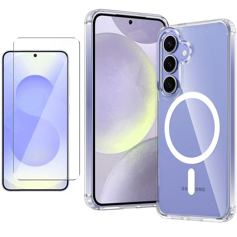 Etui Hybrydowe Clear Case z MagSafe | Crystal + SZKŁO do Samsung Galaxy S25+ Plus