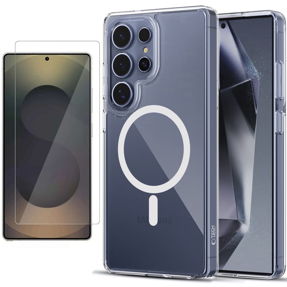 Etui Hybrydowe Clear Case z MagSafe | Crystal + SZKŁO do Samsung Galaxy S25 Ultra