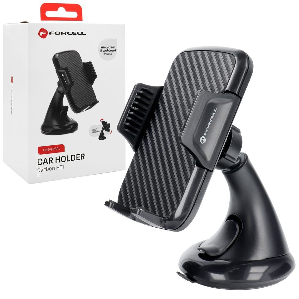 Forcell | Uniwersalny Uchwyt Samochodowy Carbon | Do Deski i Szyby