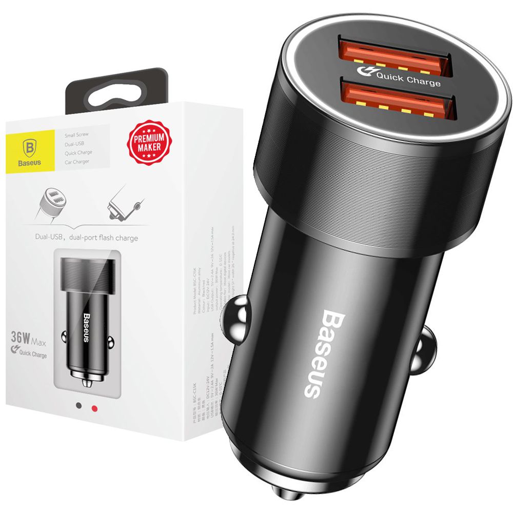 Baseus Small Screw | Ładowarka 2xUSB Quick Charge 3.0