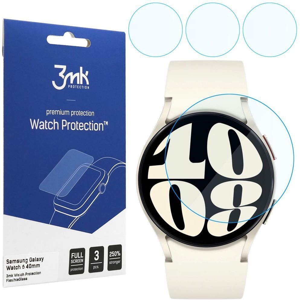 3x Szkło Hybrydowe 3mk Watch Protection do Samsung Galaxy Watch 6 40mm