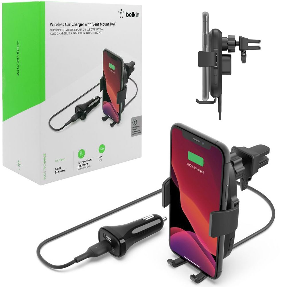 BELKIN Wireless Charge Vent Mount | Uchwyt Indukcyjny z Ładowarką | 10W