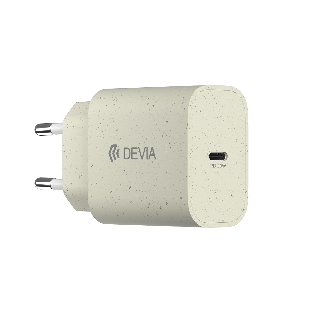 Devia Plant Straw | Ładowarka Sieciowa USB-C PD 20W | 30% Materiałów Biodegradowalnych